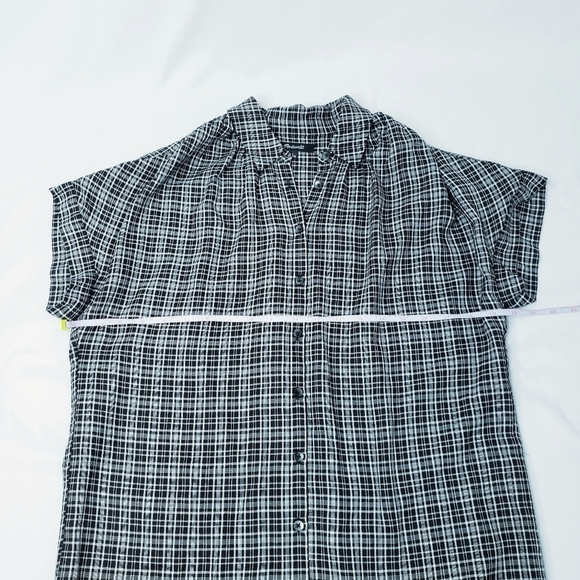 Madewell Plaid Central Shirt Dress Thompson Black & White - Picture 7 of 11